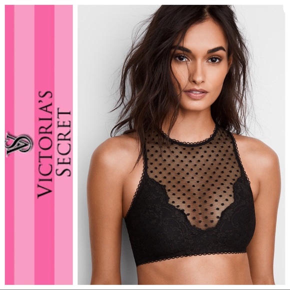 Victoria's Secret Other - 💜Victorias Secret Floral Lace & Dot Mesh Bralette
